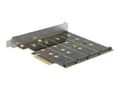 Miniatyrbilde 1 av 5: Delock - Diskkontroller - 4 Kanal - M.2 Card - 6 GBps - RAID 0, 1, 10 - PCIe x4