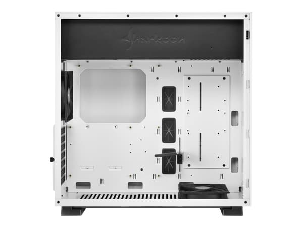 Sharkoon Pure Steel, Midi Tower, PC, Musta, Valkoinen, ATX, EATX, mikro ATX, Mini-ITX, SSI CEB, SSI EEB, Terästä, Karkaistu lasi, 16 cm