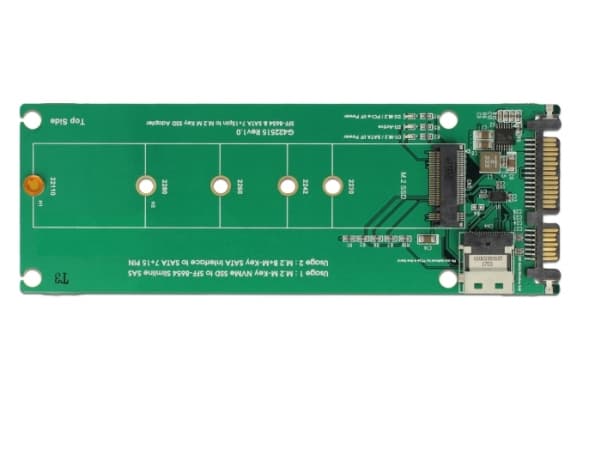 Delock U.2 SFF-8654 or SATA Converter to 1 x M.2 Key M slot - Diskkontroller - M.2 - M.2 NVMe Card / SATA 6Gb/s - PCIe, SATA 6Gb/s