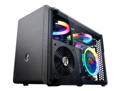 RAIJINTEK Ophion, Mini Tower, PC, Musta, Mini-ITX, Alumiini, Karkaistu lasi, Pelaaminen