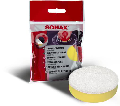 Sonax 04172410, Valkoinen, Keltainen, Pyöreä, Auto, Käsinpestävä, Yksivärinen, Muovipussi