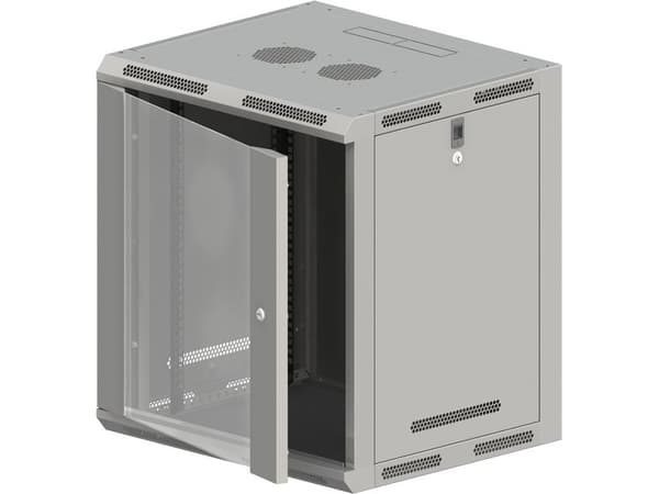 Alantec 5901738555785, Seinään asennettava laitekehikko, 12U, 50 kg, Harmaa
