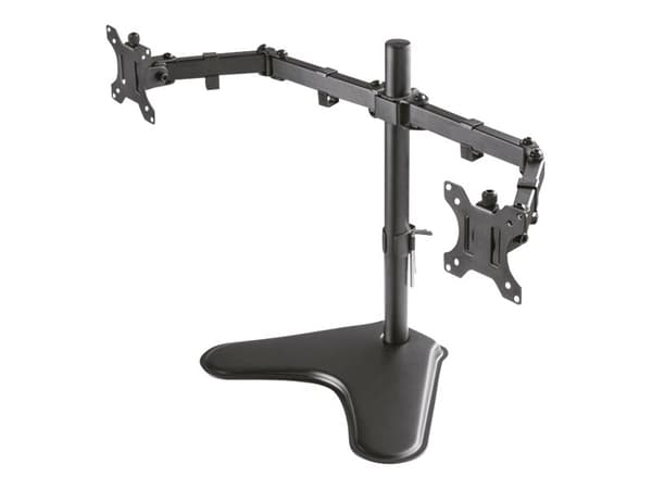 Neomounts FPMA-D550DD - Ställ - fullständig rörelse - för 2 LCD-bildskärmar - svart - skärmstorlek: 10"-32" - skrivbordsstativ, disk-monteringsbar