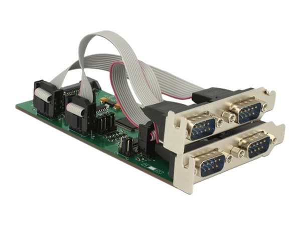 Delock PCI Express Card &gt; 3 x Serial RS-232 + 1 x TTL 3.3 V / RS-232 jännitesyötöllä - Sarjasovitin - PCIe low profile - RS-232 x 3 + RS-232 (TTL)