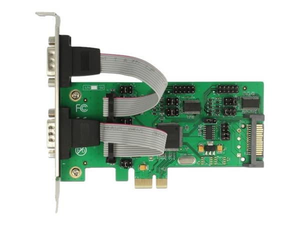 Delock PCI Express Card &gt; 3 x Serial RS-232 + 1 x TTL 3.3 V / RS-232 jännitesyötöllä - Sarjasovitin - PCIe low profile - RS-232 x 3 + RS-232 (TTL)