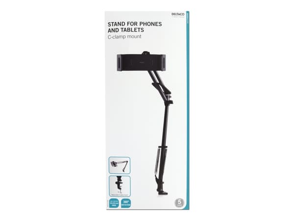 DELTACO ARM-278 - Stativ for mobiltelefon, nettbrett - sort
