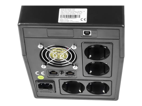 Green Cell Micropower - UPS - AC 220/230/240 V - 1200 watt - 2000 VA - 9 Ah - USB - utgangskontakter: 4