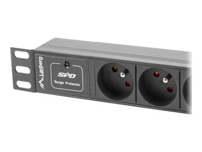 Lanberg PDU-03F-0200-BK, 1U, Vaaka, Musta, 3 AC-pistorasia(a), Tyyppi F, 2 m