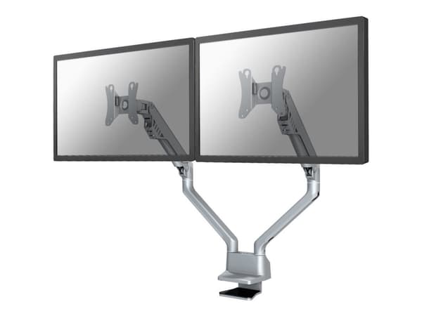 Neomounts FPMA-D750D - Monteringssett - full bevegelse - for 2 LCD-skjermer - sølv - skjermstørrelse: 10"-32" - klemmemonterbar, malje, skrivebordsmo