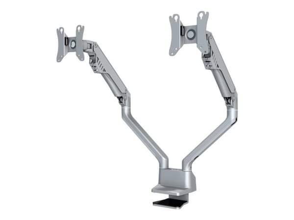 Neomounts FPMA-D750D - Monteringssett - full bevegelse - for 2 LCD-skjermer - sølv - skjermstørrelse: 10"-32" - klemmemonterbar, malje, skrivebordsmo