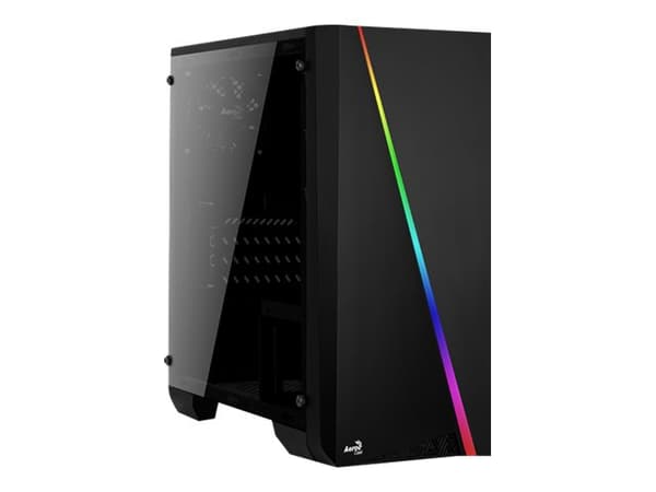 AeroCool Cylon Mini - Tower - micro ATX - genomskinlig sidopanel (akryl) - ingen strömförsörjning (ATX / PS/2) - svart - USB/ljud