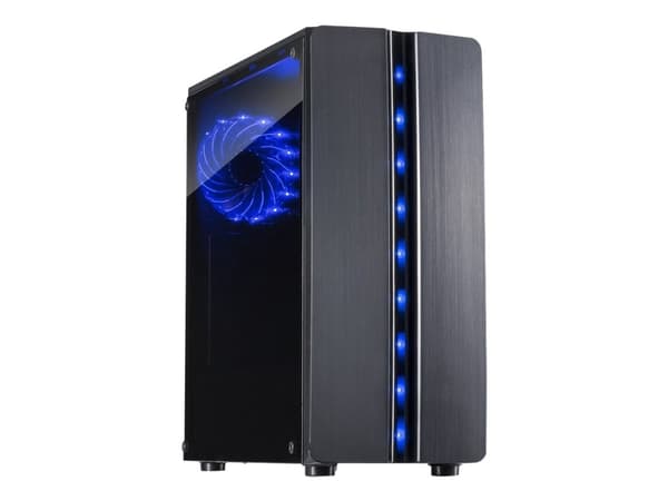 Inter-Tech 88881309, ITX-Tower, PC, Sort, ATX,ITX, Hjemme/kontor, Blå