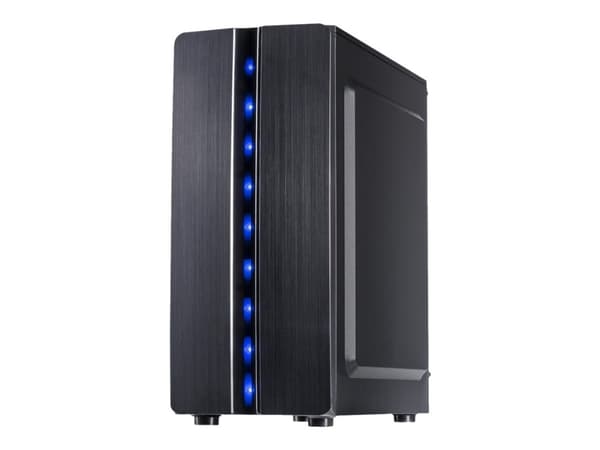 Inter-Tech 88881309, ITX-Tower, PC, Sort, ATX,ITX, Hjemme/kontor, Blå Sort