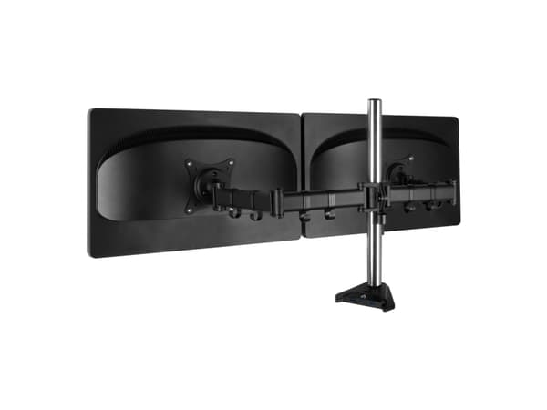 ARCTIC Z2 Pro - Monteringssats (fäste med genomföring, spännbleck, monteringsarm, skruvar) - för 2 LCD-bildskärmar - stål, flygplanslegering ADC12 -
