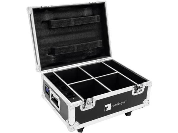 ROADINGER Flightcase 4x AKKU UP-4 QuickDMX mit Ladefunktion (31005125)