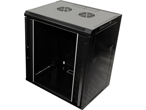 Value 26990151, Seinään asennettava laitekehikko, 12U, 60 kg, Musta