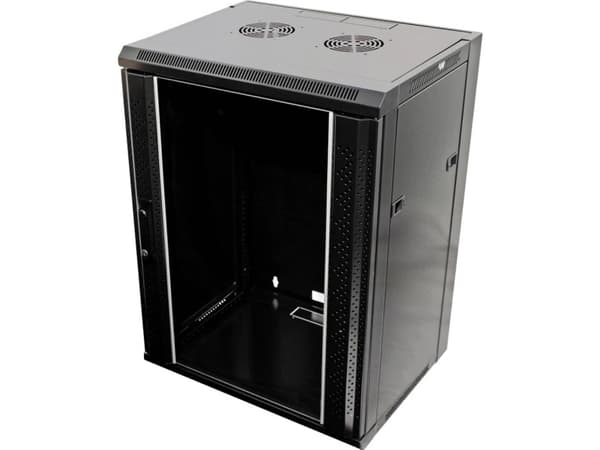 VALUE 26990155, Väggmonterad rack, 15U, 60 kg, Svart