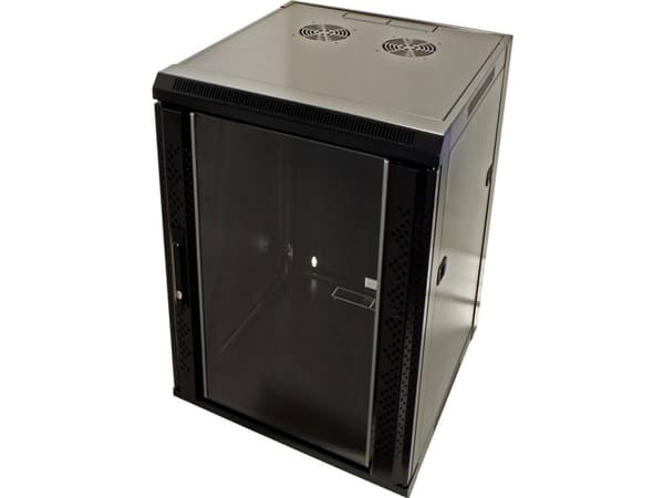 Value 26990157, Väggmonterad rack, 18U, 60 kg, Svart