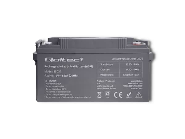 Qoltec - UPS-batteri - 1 x batteri - blysyre - 65 Ah