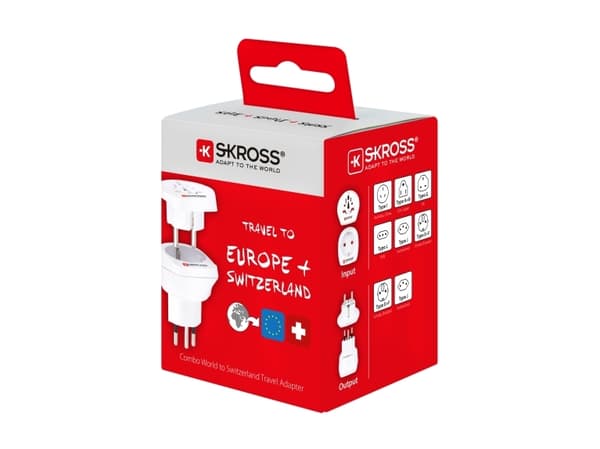 Skross 1.500206-E, Type J (CH), Universal, Type C (Europlugg), Type G (UK), Type I (AU), Type J (CH), Type L (IT), Type N (BR), 100 -250 V, 10 A, Hvi