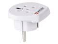 Miniatyrbilde 1 av 5: Skross 1.500217-E, Type C (Europlugg), Universal, Type D (UK), Type H (IL), Type K (DK), 100 - 250 V, 10 A, Hvit