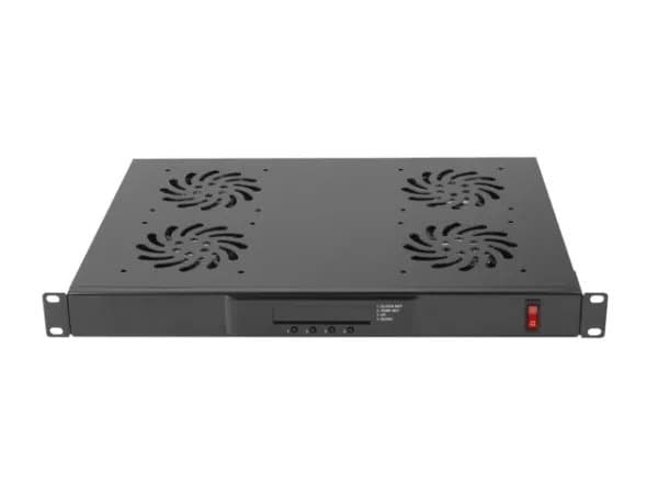 Lanberg - Rackviftepanel - med 4 kjølevifter - 230 V - svart, RAL 9004 - 1U - 19"