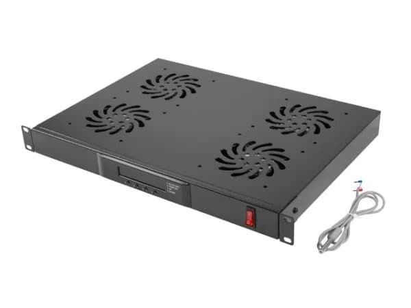 Lanberg - Rackviftepanel - med 4 kjølevifter - 230 V - svart, RAL 9004 - 1U - 19"