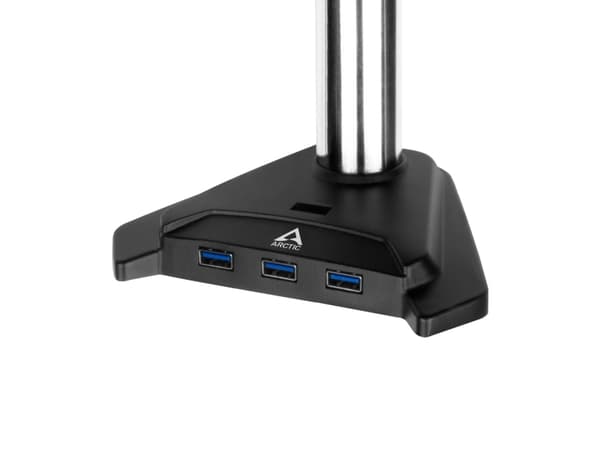 ARCTIC Z3 Pro (Gen 3) - Monteringssett (kausemontering, stang, klemme, midtbrakett, 2 monteringsarmer, spindel) - for 3 LCD-skjermer - stål, ADC12-le