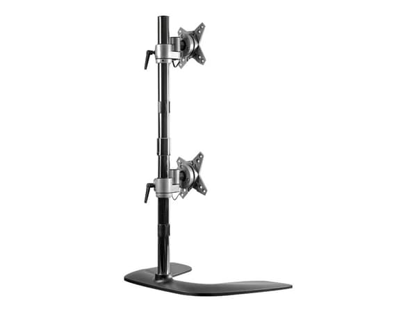 StarTech.com ARMDUOVS montering/stativ for skjerm 68,6 cm (27") Frittstående Sort, Sølv