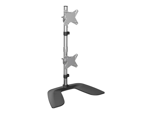 StarTech.com ARMDUOVS montering/stativ for skjerm 68,6 cm (27") Frittstående Sort, Sølv Sort, Sølv