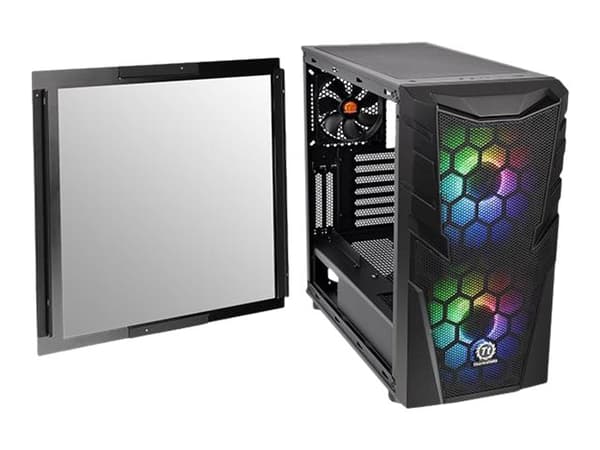 Thermaltake Commander C32 TG - ARGB Edition - tower - ATX - genomskinlig sidopanel (härdat glas) - ingen strömförsörjning (PS/2) - svart - USB/ljud