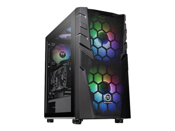Thermaltake Commander C32 TG - ARGB Edition - tower - ATX - genomskinlig sidopanel (härdat glas) - ingen strömförsörjning (PS/2) - svart - USB/ljud Svart