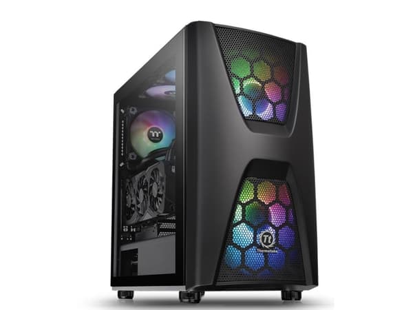 Thermaltake Commander C34 TG - ARGB Edition - tower - ATX - genomskinlig sidopanel (härdat glas) - ingen strömförsörjning (PS/2) - svart - USB/ljud