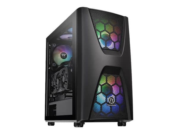 Thermaltake Commander C34 TG - ARGB Edition - tower - ATX - genomskinlig sidopanel (härdat glas) - ingen strömförsörjning (PS/2) - svart - USB/ljud Svart