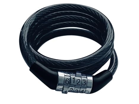 Rieffel 8-1200C BLACK, Wirelås, Svart, Stål, 4-siffrig kombination, 120 cm, 150 g