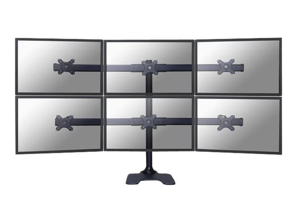Neomounts FPMA-D700DD6 - Ställ - för 6 LCD-bildskärmar - svart - skärmstorlek: 10"-27" - skrivbordsstativ, disk-monteringsbar