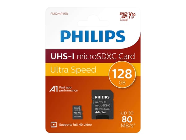 Philips FM12MP45B - Flashminnekort - 128 GB - UHS Class 1 / Class10 - SDXC