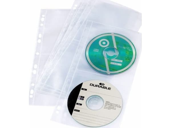 Durable 5282-19, Sleeve til laptop, 4 disker, Gjennomsiktig, Polypropylen (PP), 5 stykker
