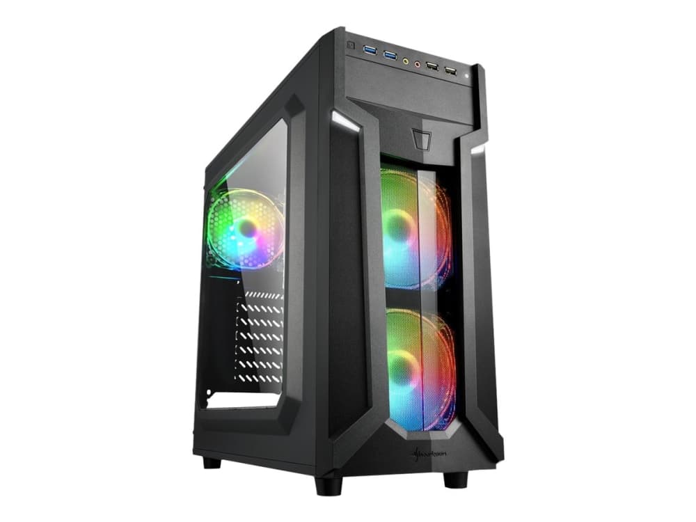 Sharkoon VG6-W RGB - Tower - ATX - windowed side panel (acrylic) - inget nätaggregat - USB/ljud