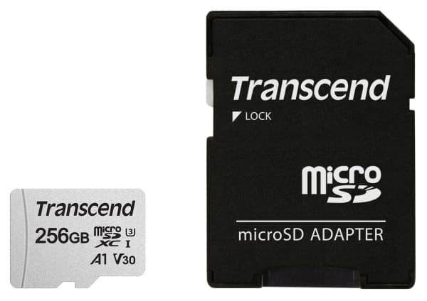 Transcend 300S - Flashminnekort (adapter inkludert) - 256 GB - A1 / Video Class V30 / UHS-I U3 / Class10 - microSDXC
