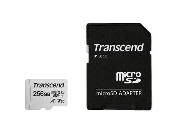Transcend 300S - Flashminnekort (adapter inkludert) - 256 GB - A1 / Video Class V30 / UHS-I U3 / Class10 - microSDXC