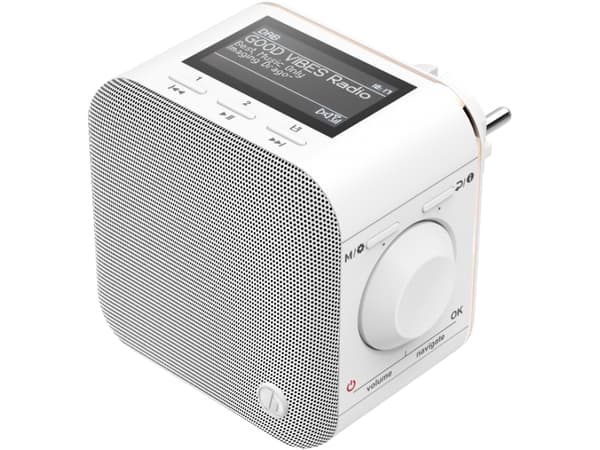 Hama DR40BT-PlugIn, Bærbar, Analog og digital, DAB, DAB+, FM, LCD, USB Type-A, Hvit