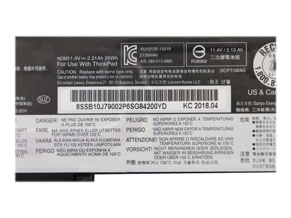 Lenovo - Batteri til bærbar PC - litiumion - 3-cellers - 26 Wh - for ThinkPad T460s 20F9, 20FA; T470s 20HF, 20HG, 20JS, 20JT