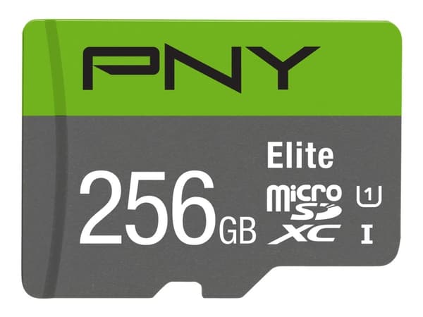 PNY Elite - Flashminnekort - 256 GB - A1 / Video Class V10 / UHS Class 1 / Class10 - microSDXC UHS-I
