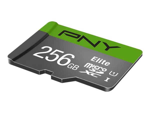 PNY Elite - Flashminnekort - 256 GB - A1 / Video Class V10 / UHS Class 1 / Class10 - microSDXC UHS-I
