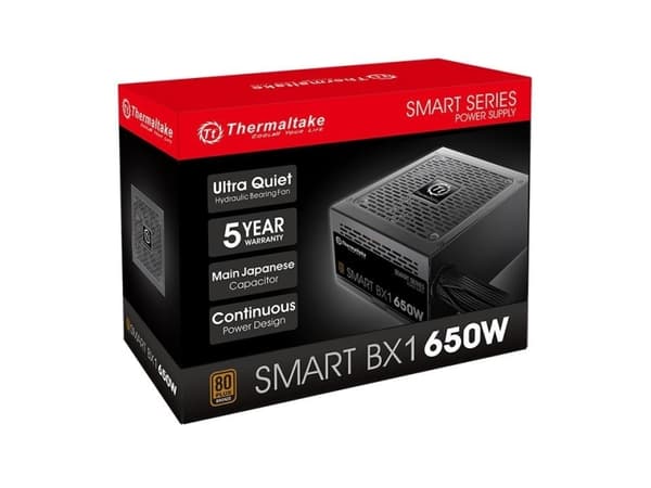 Thermaltake Smart BX1, 650 W, 100 - 240 V, 80 W, 50 - 60 Hz, 12 A, Aktiv