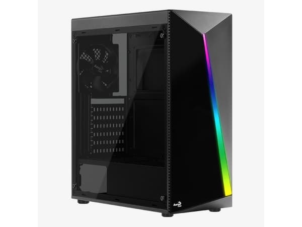 AeroCool Shard - Tower - ATX - sidepanel med vindu (akryl) - ingen strømforsyning (ATX) - svart - USB/lyd