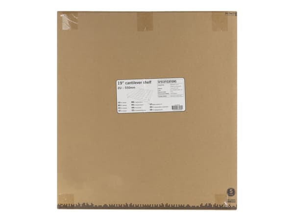 DELTACO - Rack-hylle - svart - 2U - 19"