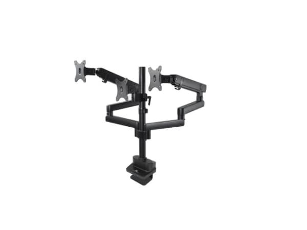 Maclean MC-811 - Monteringssats - justerbar arm - för 3 LCD-bildskärmar - aluminium, stål - svart - skärmstorlek: 17"-27" - disk-monteringsbar
