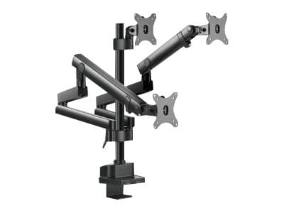 Maclean MC-811 - Monteringssats - justerbar arm - för 3 LCD-bildskärmar - aluminium, stål - svart - skärmstorlek: 17"-27" - disk-monteringsbar Svart
